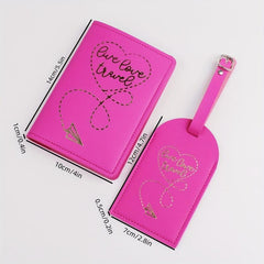 2pcs Travel Passport Holder Luggage Tag Set