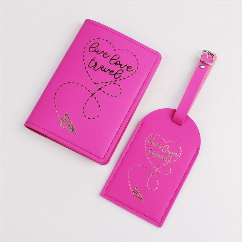 2pcs Travel Passport Holder Luggage Tag Set