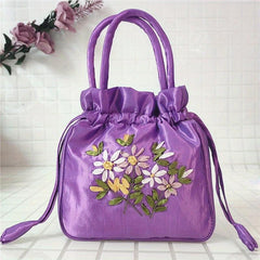 Floral Jacquard Bucket Bag for Women