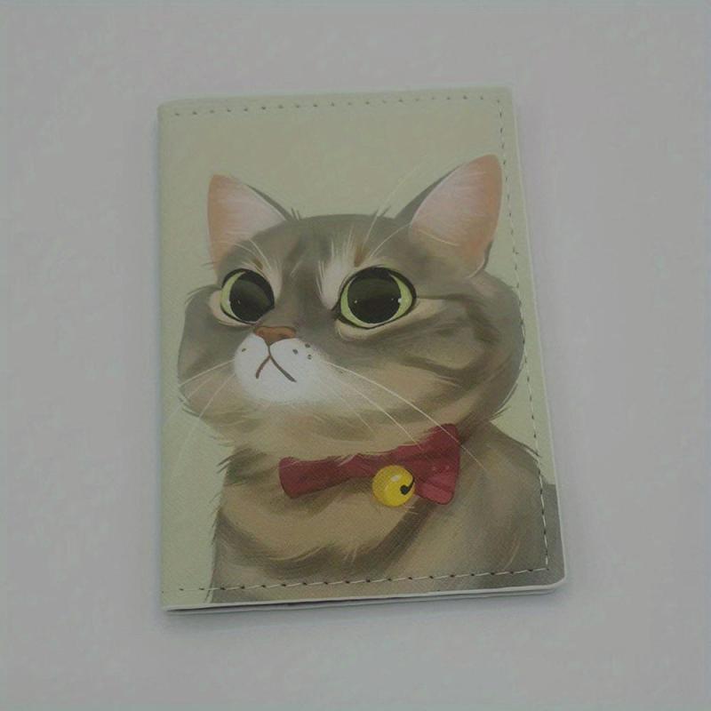 Cat Pattern Card Case Passport Bag PU Leather Cover Lightweight