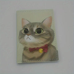 Cat Pattern Card Case Passport Bag PU Leather Cover Lightweight