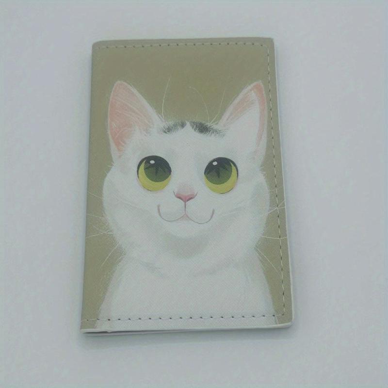 Cat Pattern Card Case Passport Bag PU Leather Cover Lightweight