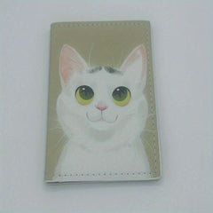 Cat Pattern Card Case Passport Bag PU Leather Cover Lightweight
