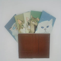 Cat Pattern Card Case Passport Bag PU Leather Cover Lightweight