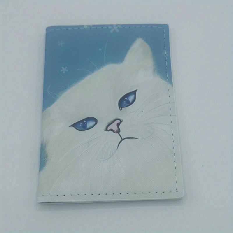 Cat Pattern Card Case Passport Bag PU Leather Cover Lightweight