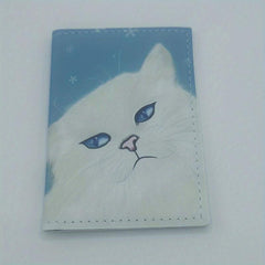 Cat Pattern Card Case Passport Bag PU Leather Cover Lightweight