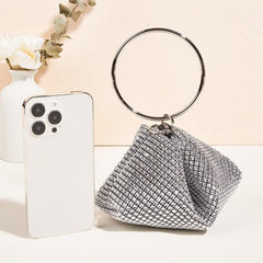 Glitter Clutch Bag Rhinestone Decor Evening Bag For Wedding
