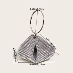 Glitter Clutch Bag Rhinestone Decor Evening Bag For Wedding