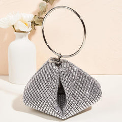 Glitter Clutch Bag Rhinestone Decor Evening Bag For Wedding