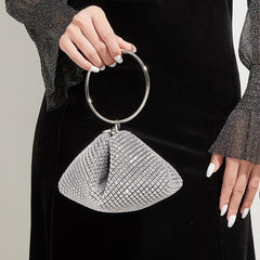 Glitter Clutch Bag Rhinestone Decor Evening Bag For Wedding