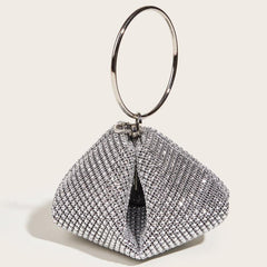 Glitter Clutch Bag Rhinestone Decor Evening Bag For Wedding