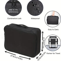 DocSafe Locking Fireproof Document Bag 3 Layer File Storage Case