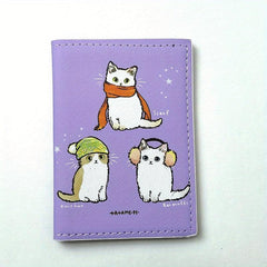 Cartoon Cat Passport Holder PU Leather Travel Document Bag