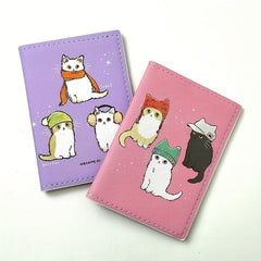 Cartoon Cat Passport Holder PU Leather Travel Document Bag