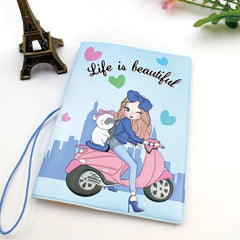 Cartoon Beauty Passport Protective Case for Travel Abroad