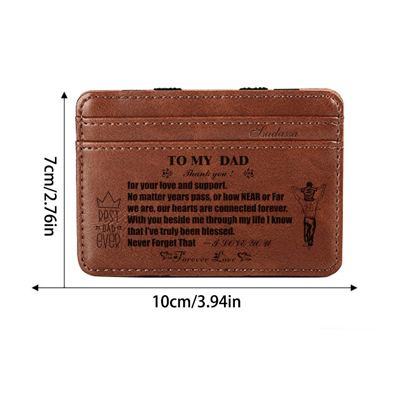 Engraved Card Holder For Men Slim PU Leather Wallet