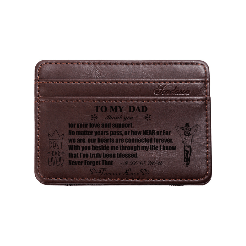 Engraved Card Holder For Men Slim PU Leather Wallet