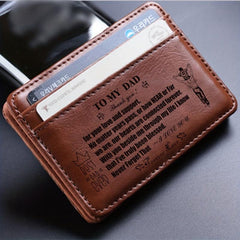 Engraved Card Holder For Men Slim PU Leather Wallet