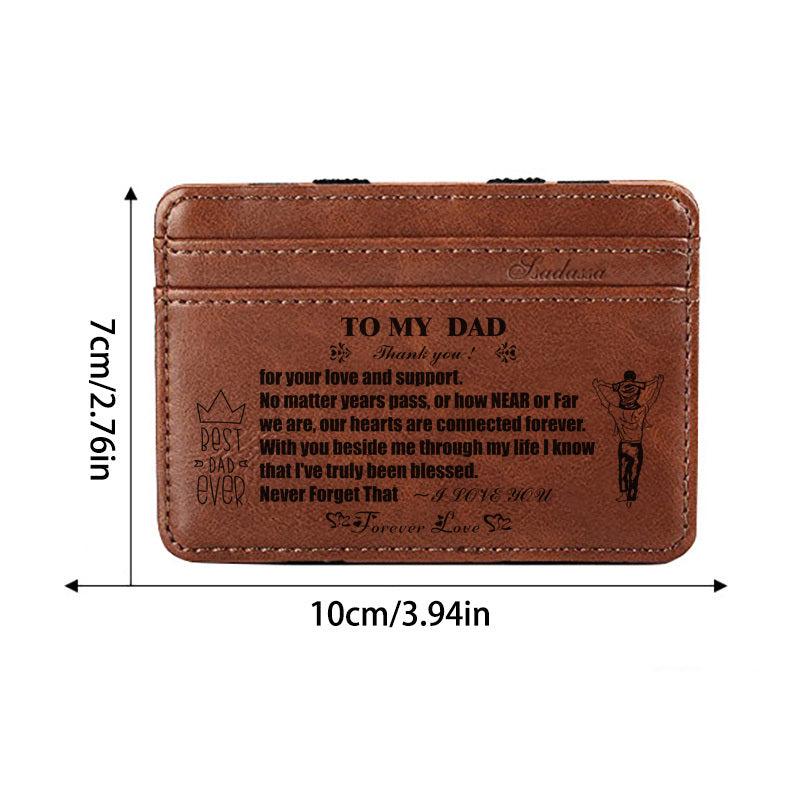 Engraved Card Holder For Men Slim PU Leather Wallet