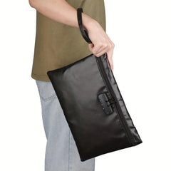 Fireproof Document Bag with Lock Waterproof Money Bag Safe Storage Pouch