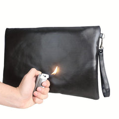 Fireproof Document Bag with Lock Waterproof Money Bag Safe Storage Pouch