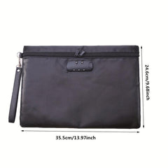 Fireproof Document Bag with Lock Waterproof Money Bag Safe Storage Pouch