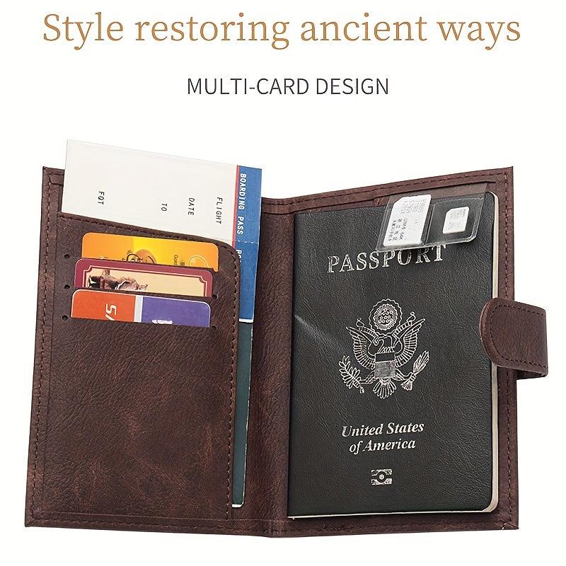 Leather Retro Passport Bag Document Storage Bag Card Holder