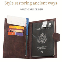Leather Retro Passport Bag Document Storage Bag Card Holder