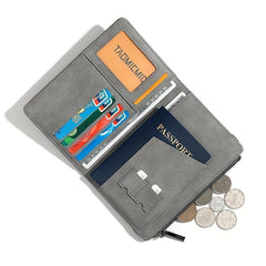 RFID Blocking Passport Holder with Coin Purse