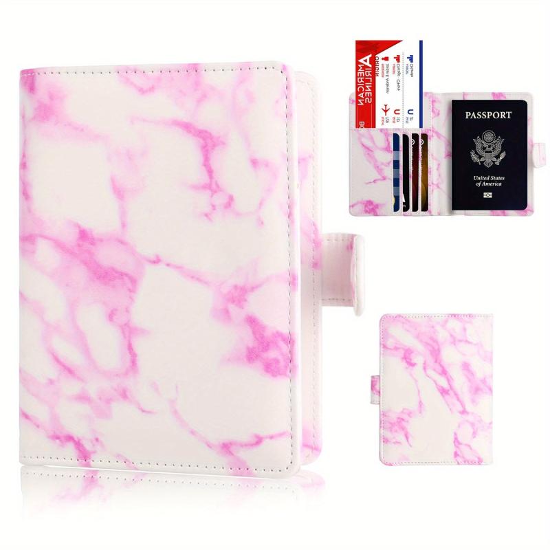 Marble Pattern Passport Case PU Leather Card Holder RFID Blocking Wallet