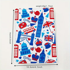 British Style Passport Cover Ticket Clip Leather Storage Bag