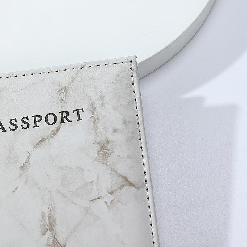 Dark Grey Marble Passport Holder for Travel