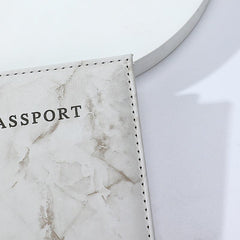 Dark Grey Marble Passport Holder for Travel
