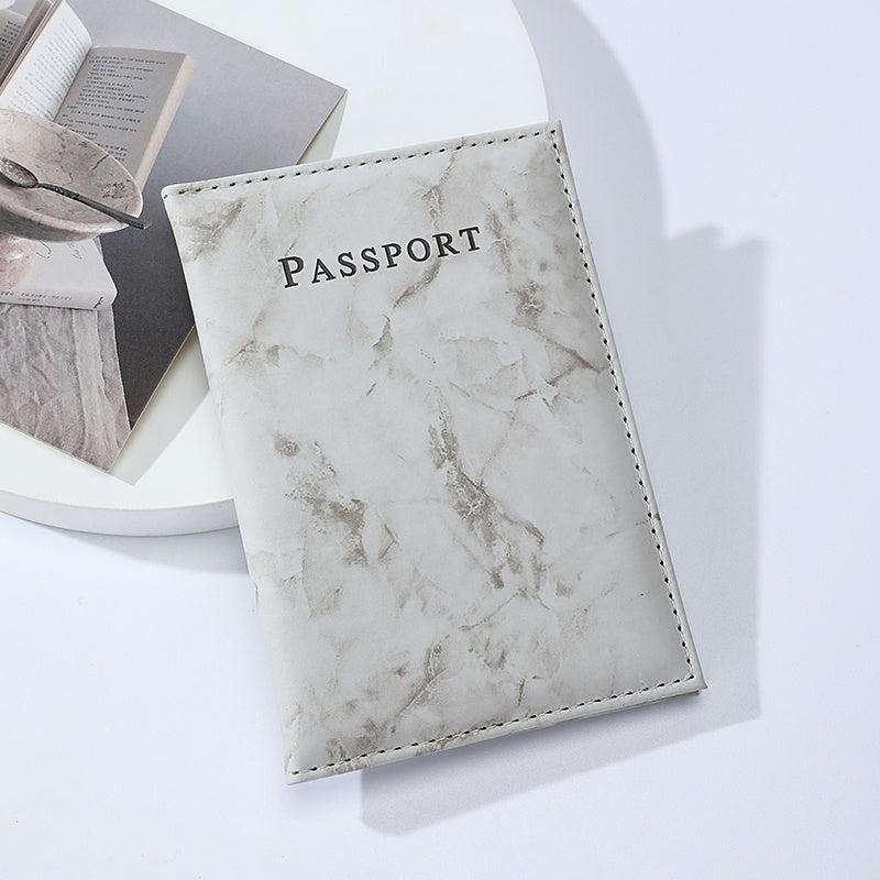 Dark Grey Marble Passport Holder for Travel