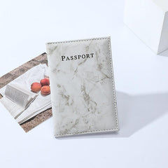 Dark Grey Marble Passport Holder for Travel