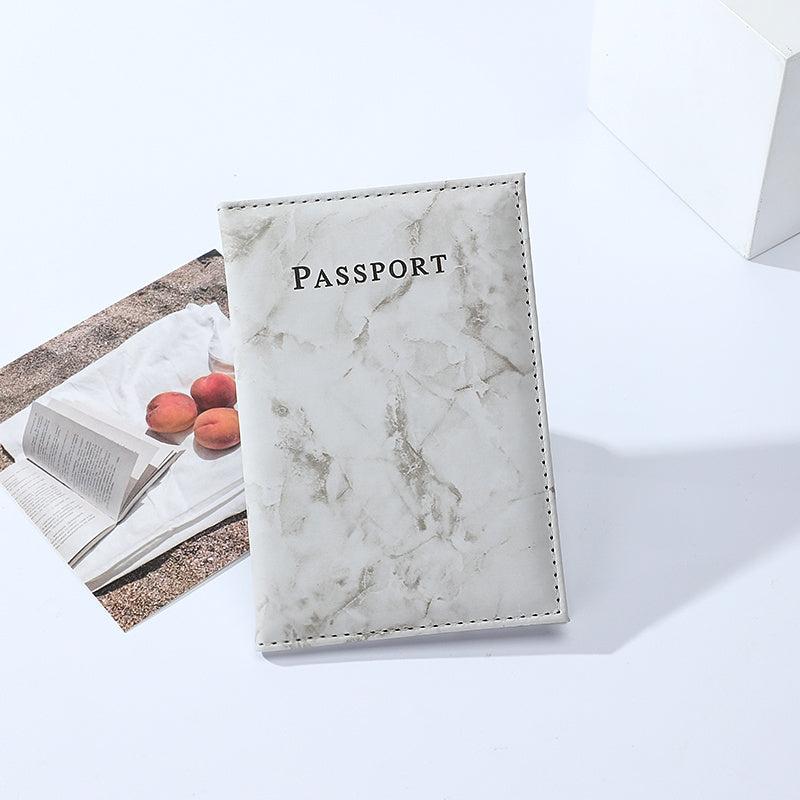 Dark Grey Marble Passport Holder for Travel