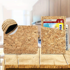 Retro Wooden Pattern Card Holder Horizontal Bag Up To 4 Cards