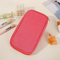 Solid Zipper Wallet Ticket Clip Passport Holder Coin Purse