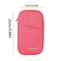 Solid Zipper Wallet Ticket Clip Passport Holder Coin Purse