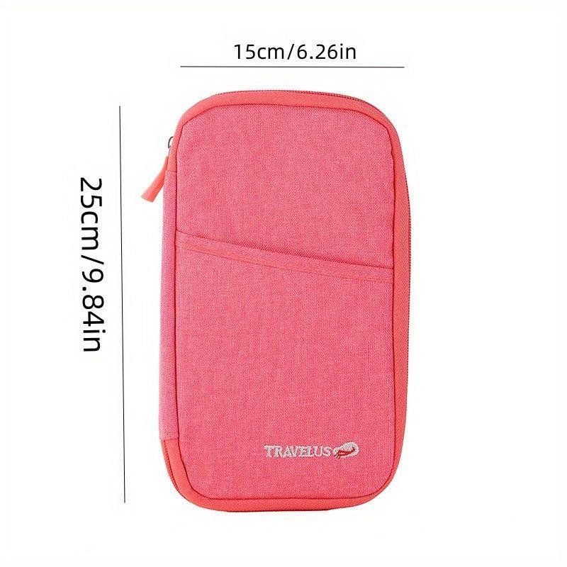 Solid Zipper Wallet Ticket Clip Passport Holder Coin Purse