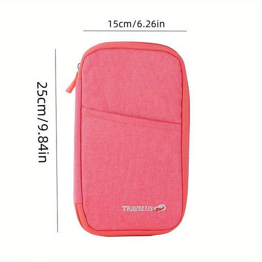 Solid Zipper Wallet Ticket Clip Passport Holder Coin Purse