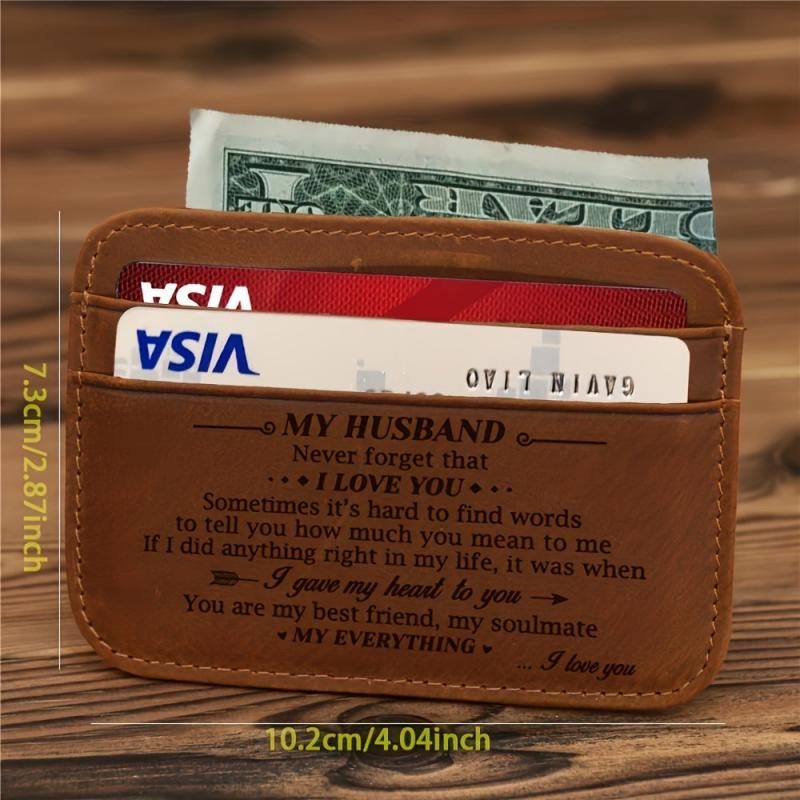 Men's PU Wallet Coin Purse Money Card Case Gift From Wife