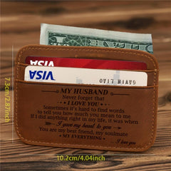 Men's PU Wallet Coin Purse Money Card Case Gift From Wife