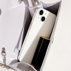 Glitter Flap Evening Bag Chain Strap Silver Clutch Bag