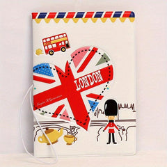 British London 3D Embossed Passport Holder Travel Accessory
