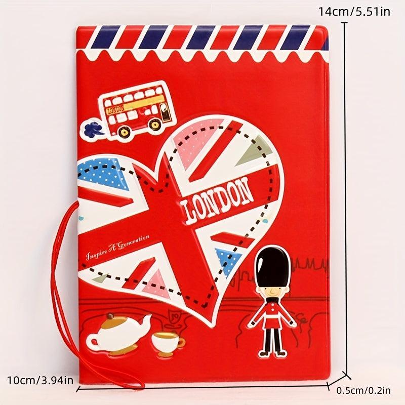 British London 3D Embossed Passport Holder Travel Accessory
