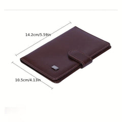 Men's Women's Red Leather Wallet Passport Case Money Holder