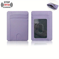 RFID Blocking Card Holder PU Leather Portable Card Holder