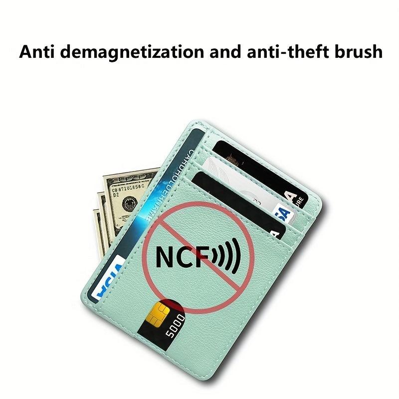 RFID Blocking Card Holder PU Leather Portable Card Holder