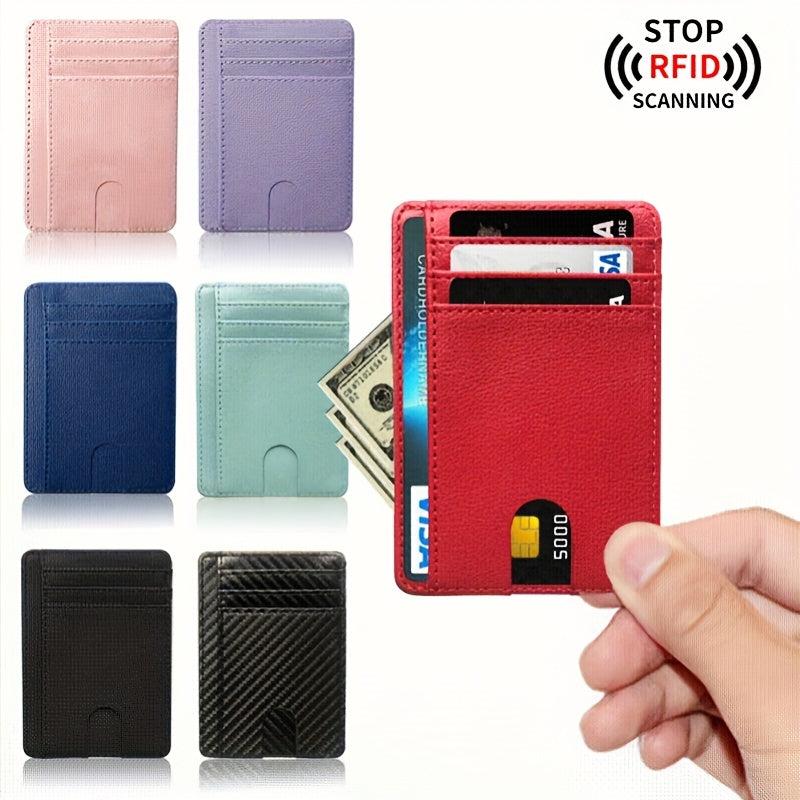RFID Blocking Card Holder PU Leather Portable Card Holder